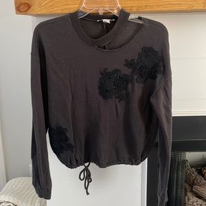 Abstract Embroidered Sweatshirt